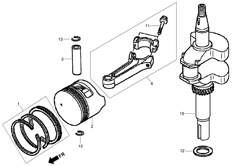 Crankshaft and Piston Assembly Honda GXV160UH2 A1T