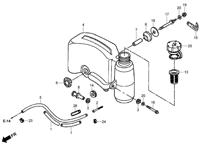 Fuel Tank Assembly Honda GXV160UH2 A1T