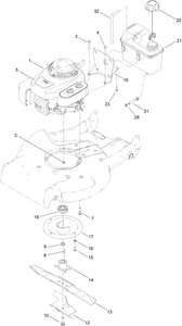 Engine Fuel Tank and Blade Assembly