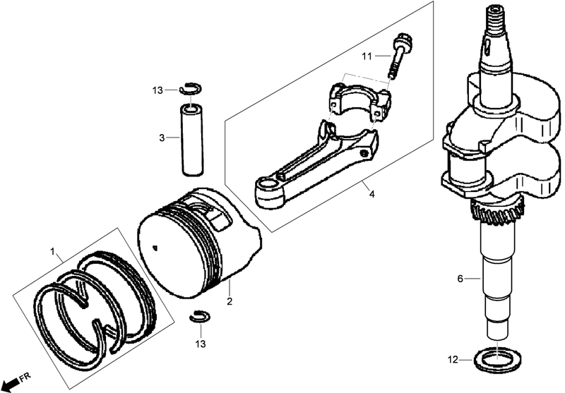 Crankshaft and Piston Assembly Honda GXV160UH2 T1AH