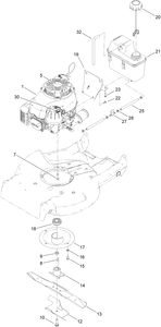 Engine Fuel Tank and Blade Assembly