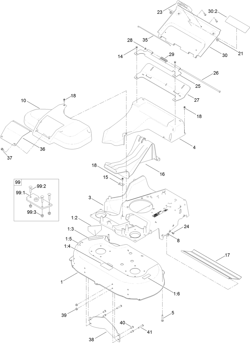 Deck Frame and Chute Assembly