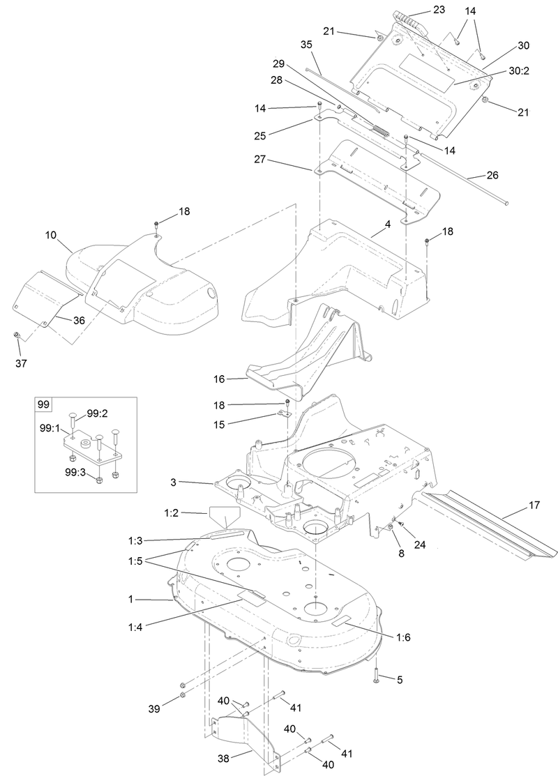 Deck Frame and Chute Assembly