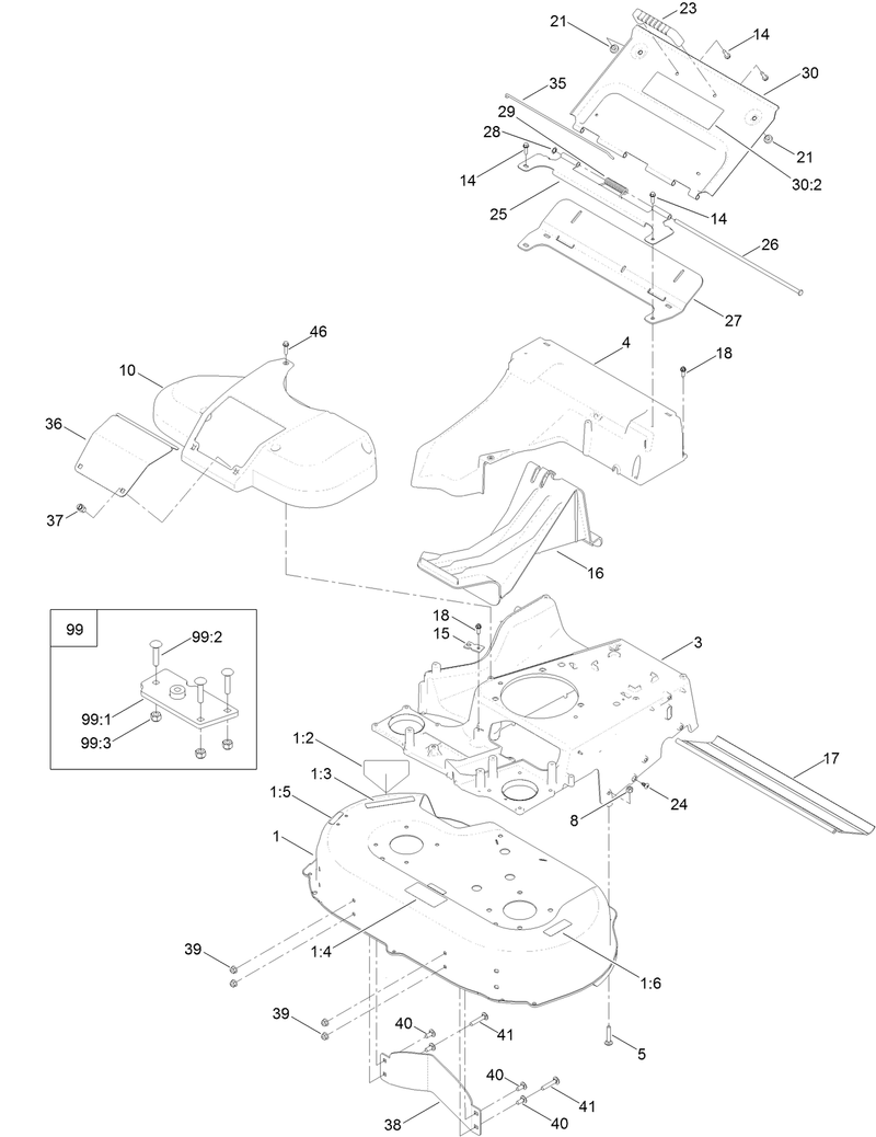 Deck Frame and Chute Assembly