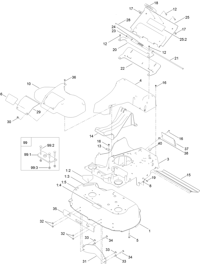 Deck Frame and Chute Assembly