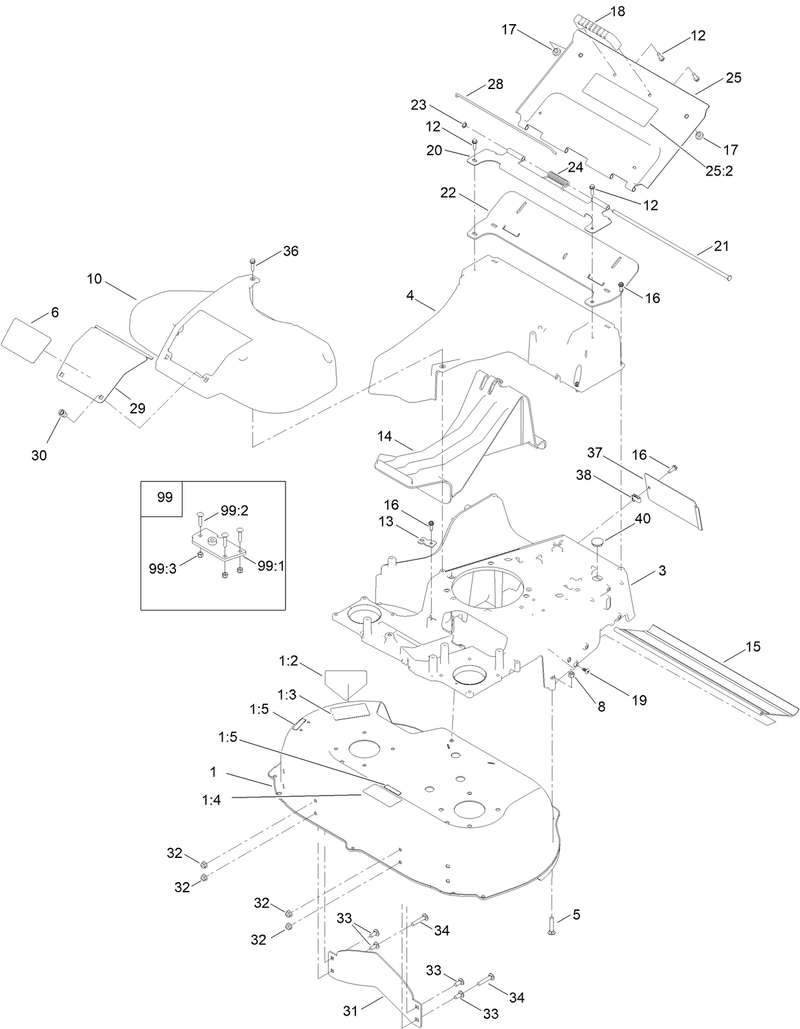 Deck Frame and Chute Assembly