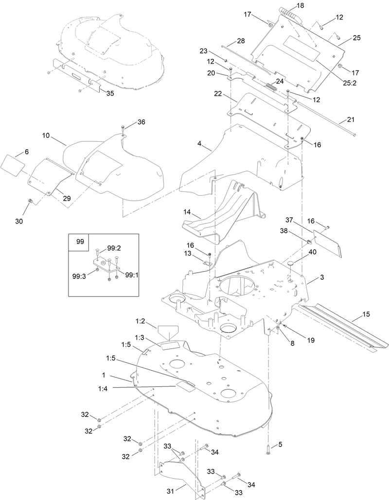 Deck Frame and Chute Assembly