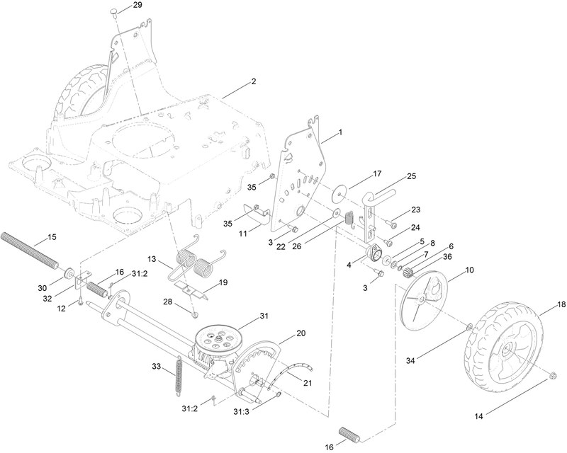 Traction and Height of Cut Assembly