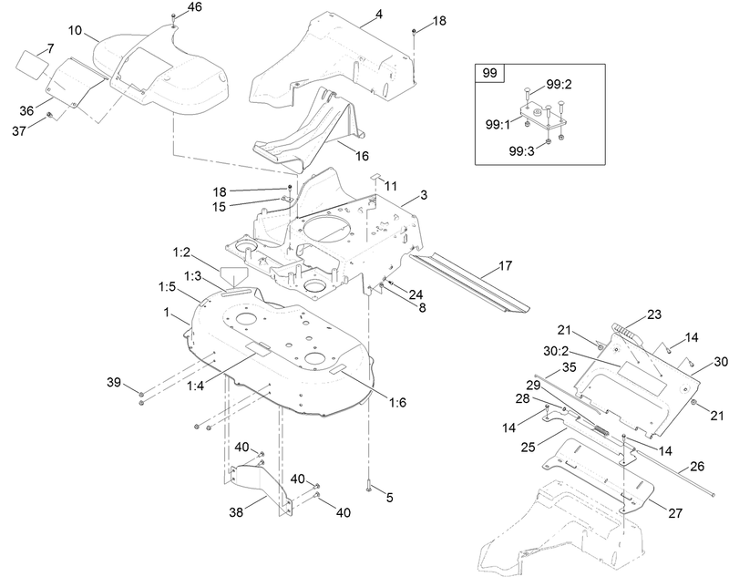 Deck Frame and Chute Assembly