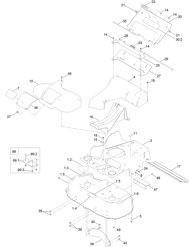Deck Frame and Chute Assembly
