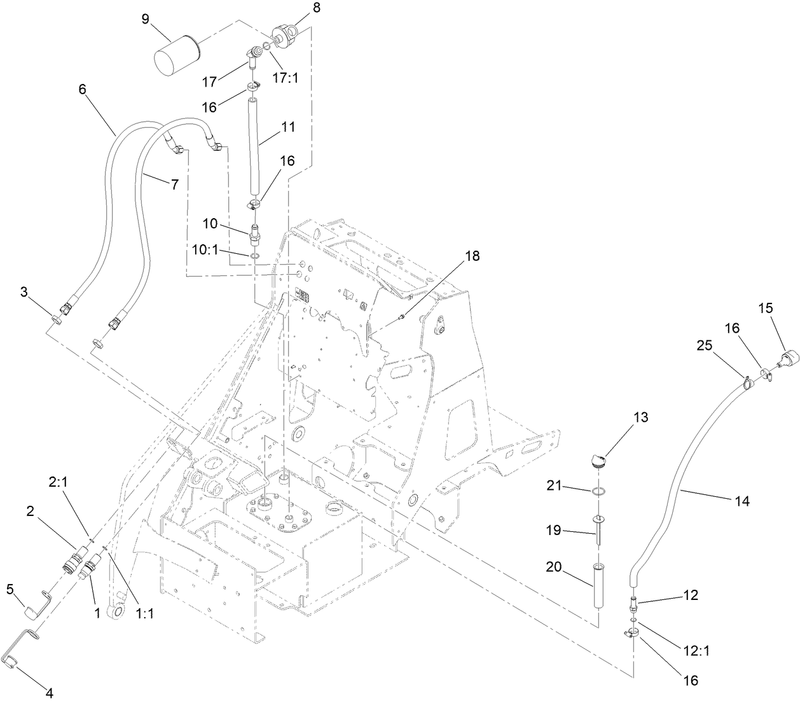 Hydraulic Tank Filter and Hydraulic Bulkhead Assembly