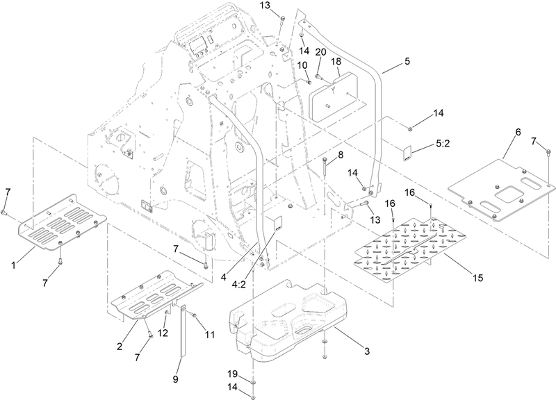 Counterweights Skid Plates and Foot Pad Assembly