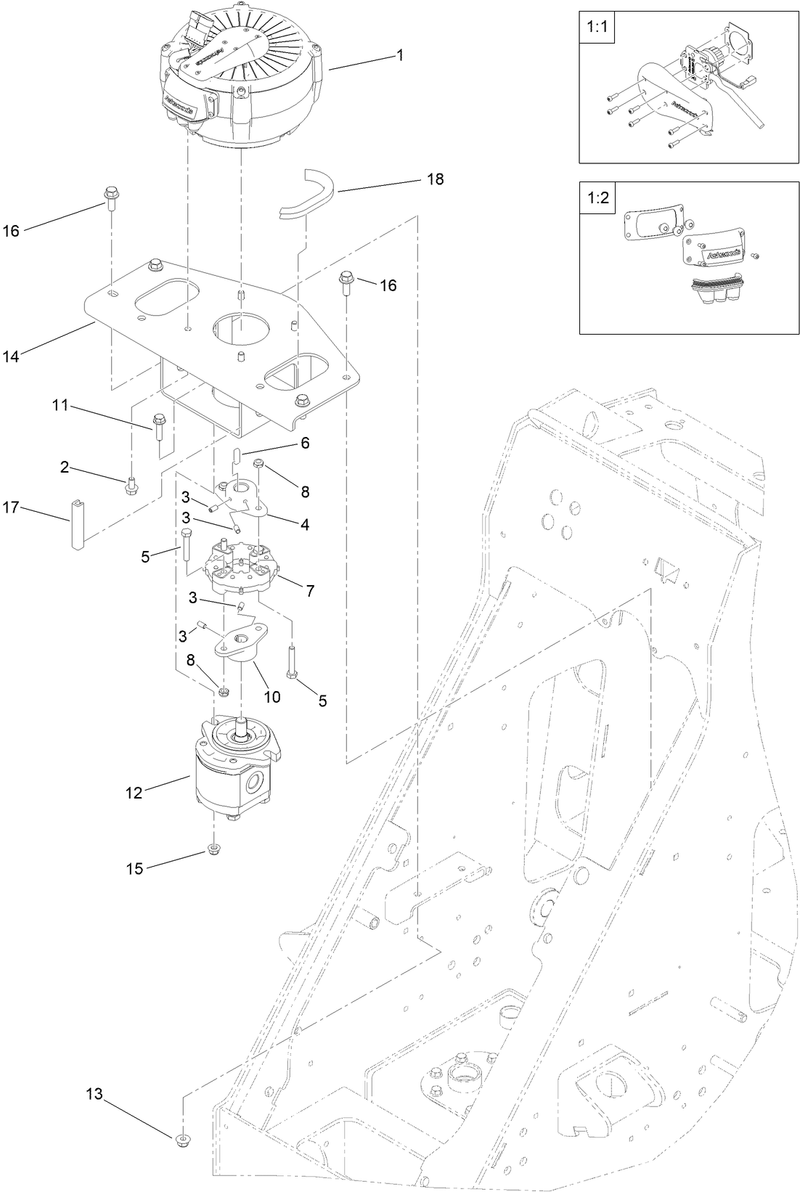 MotorGenerator and Hydraulic Pump Assembly