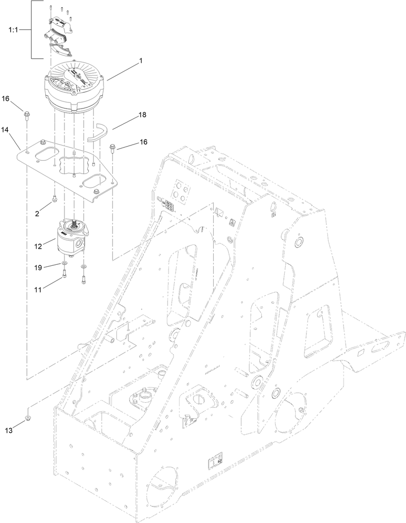 MotorGenerator and Hydraulic Pump Assembly