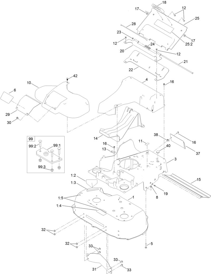 Deck Frame and Chute Assembly