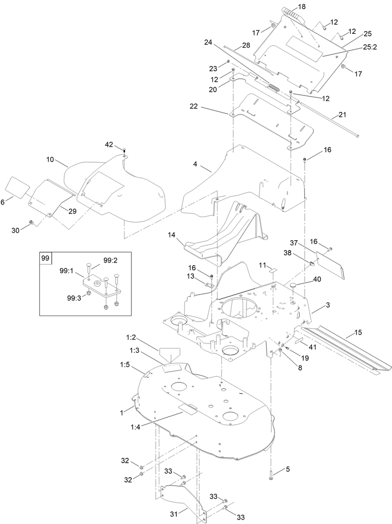 Deck Frame and Chute Assembly