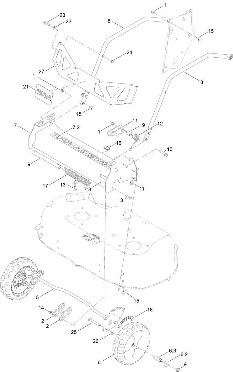 Front Wheel and Height of Cut Assembly