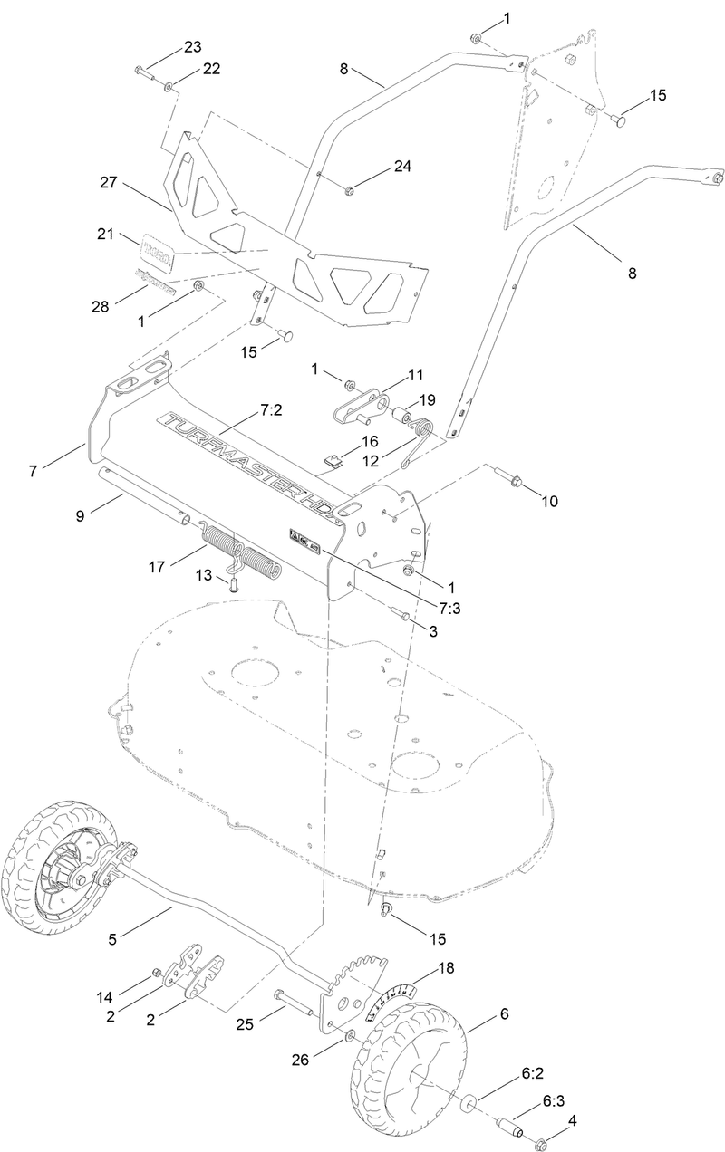 Front Wheel and Height of Cut Assembly