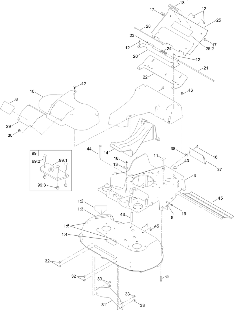 Deck Frame and Chute Assembly