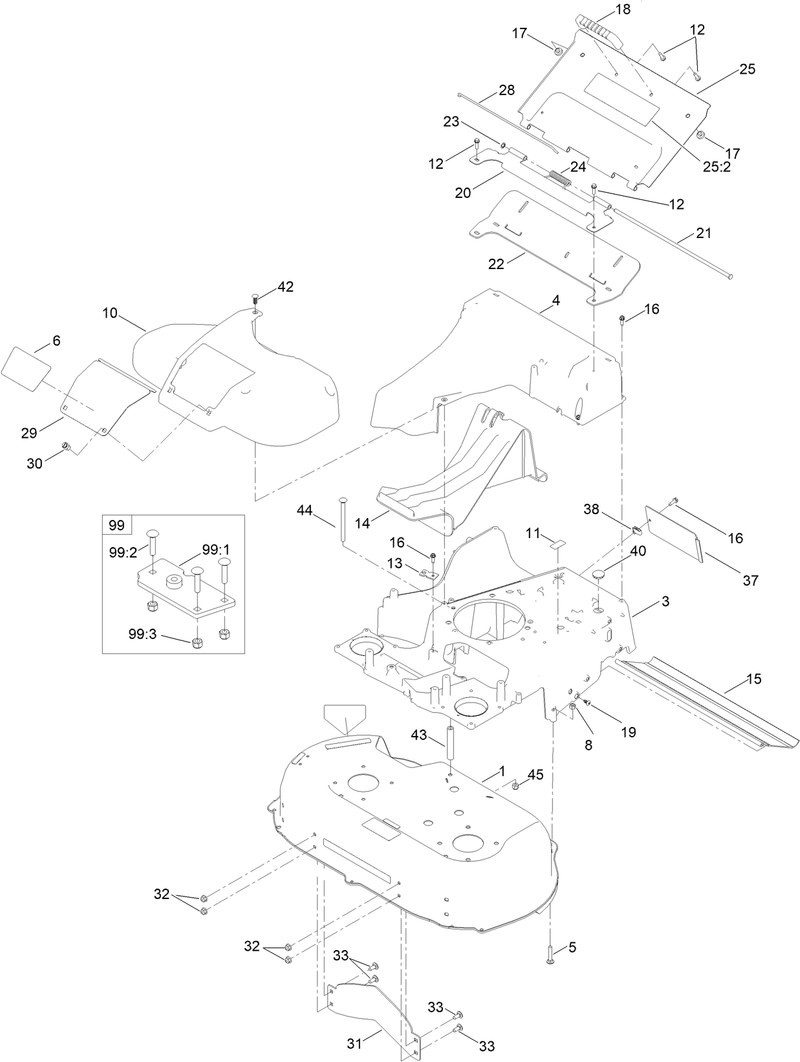 Deck Frame and Chute Assembly