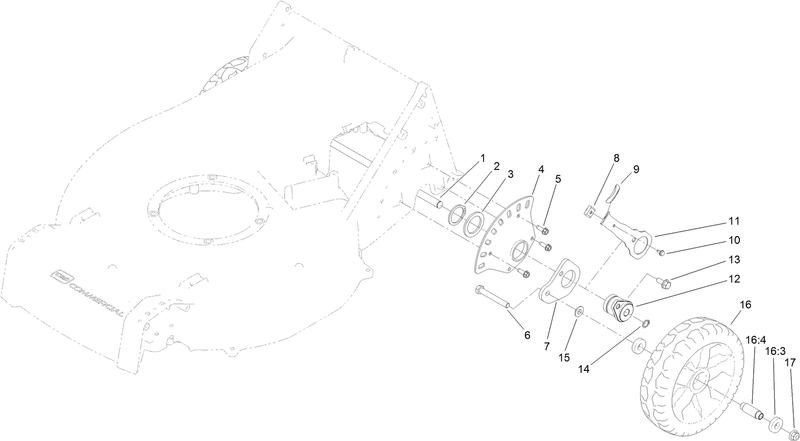 Rear Wheel and Height of Cut Assembly