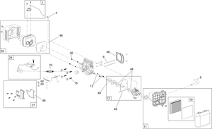 Carburetor Muffler Air Cleaner and Valve Cover Assembly