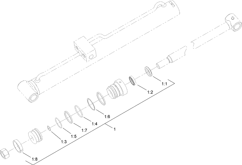 Left Hand Hydraulic Lift Cylinder Assembly No 104 6267