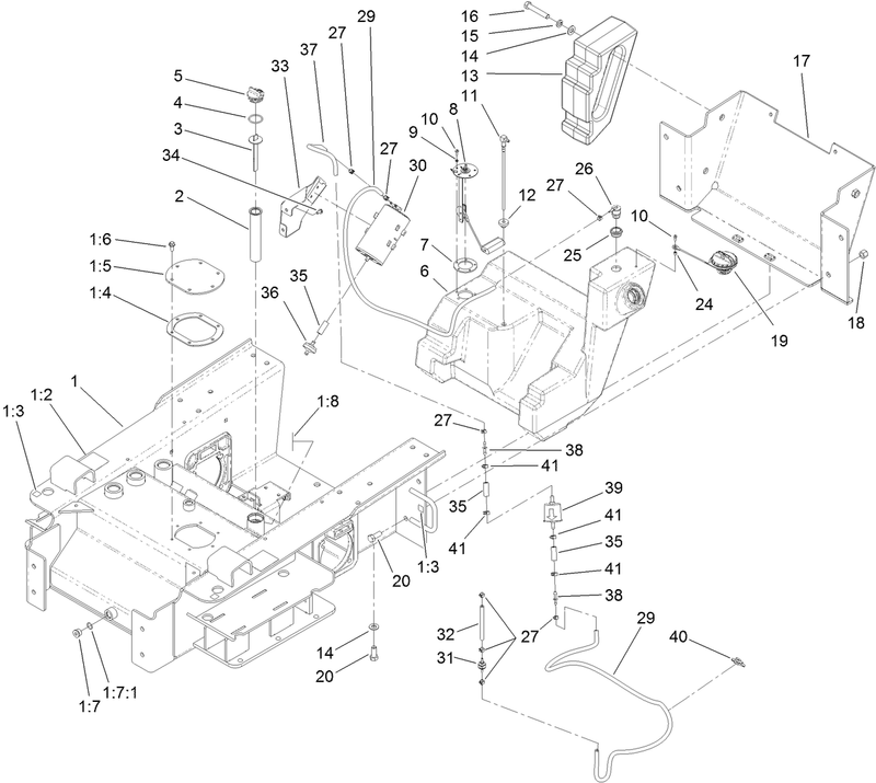 Main Frame and Fuel Tank Assembly