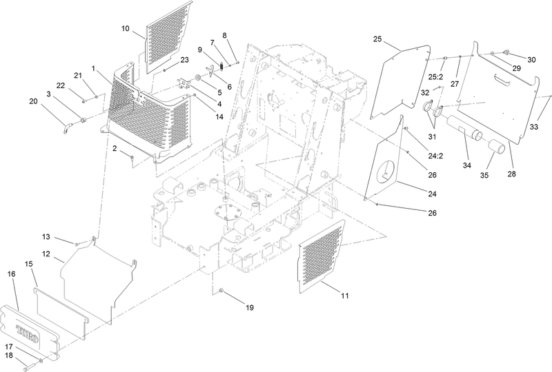 Grill Side Cover and Counterweight Assembly
