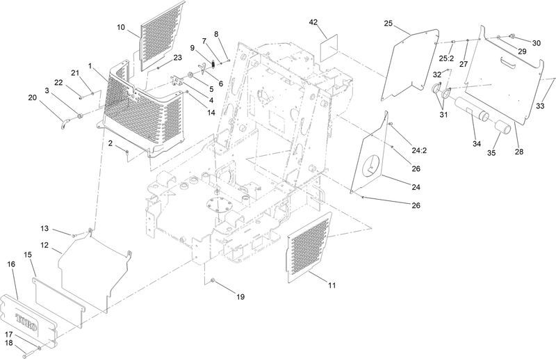 Grill Side Cover and Counterweight Assembly