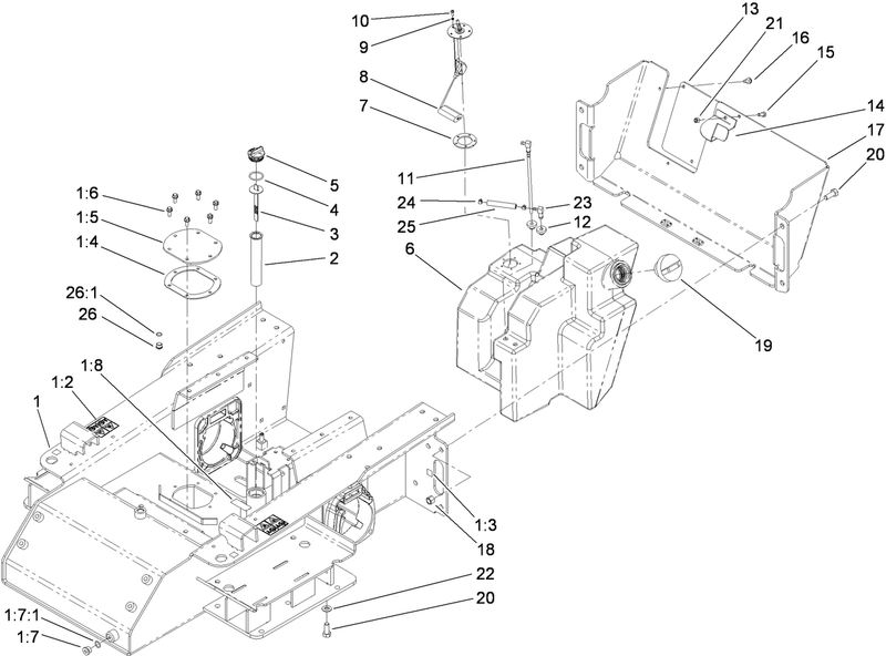 Main Frame and Fuel Tank Assembly
