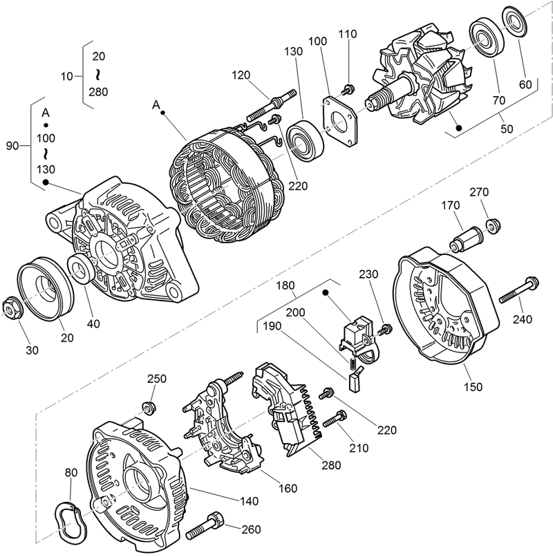 Alternator Components Assembly