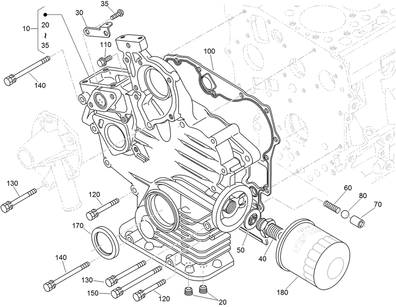 Gear Case and Oil Filter Cartridge Assembly