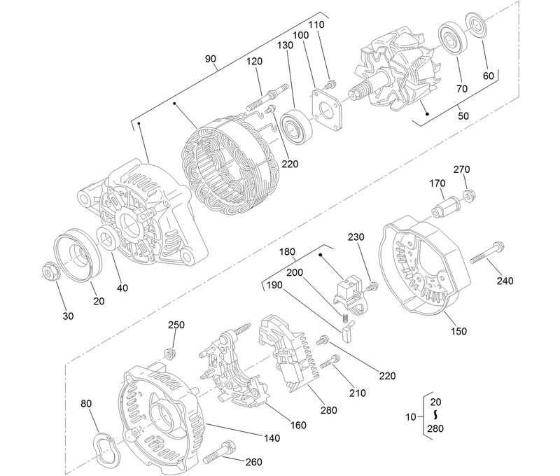 Alternator Components Assembly