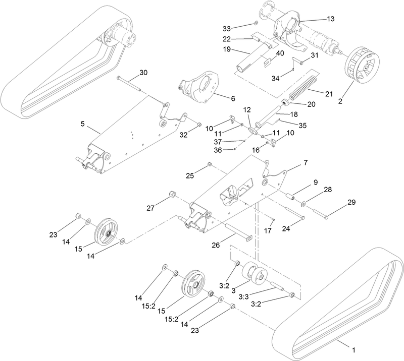 Track Drive Wheel and Tensioner Assembly