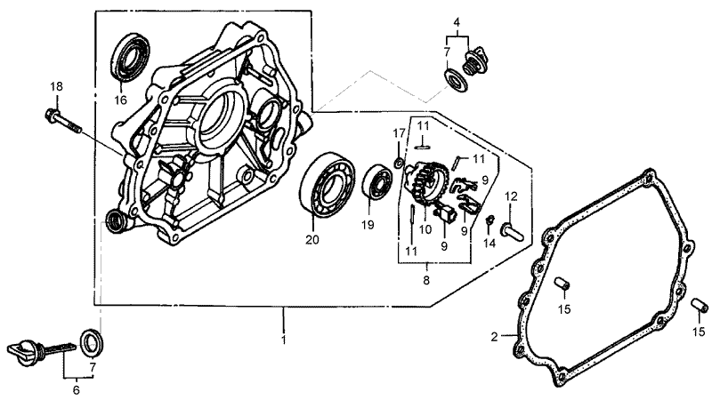 Crankcase Cover Assembly Honda GX390K1QNE2