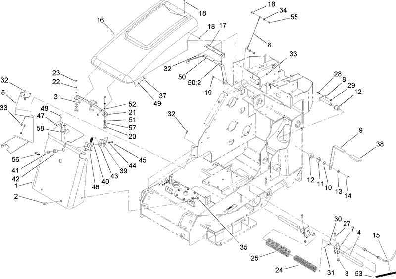 Hood and Brake Assembly