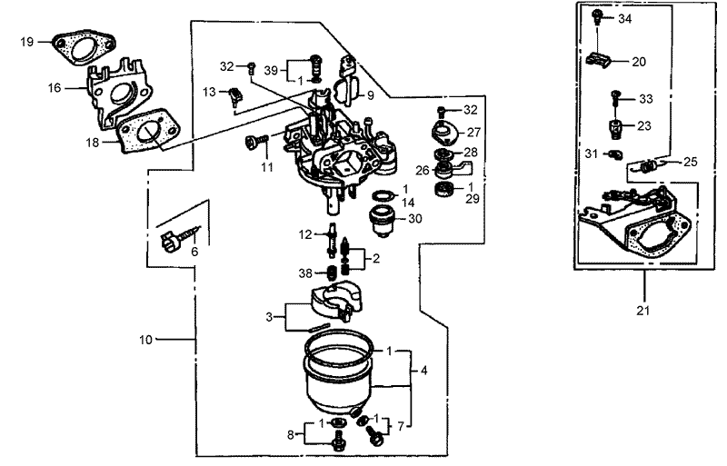 Carburetor Assembly Honda GX390K1QNE2