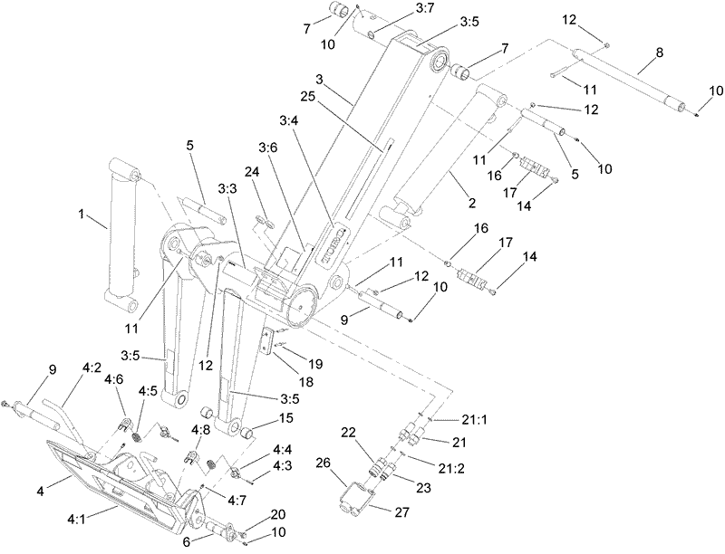 Loader Arm and Quick Attach Assembly