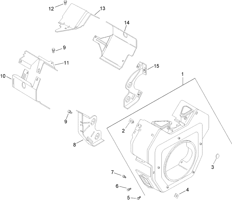 Blower Housing and Baffle Assembly Kohler CH20S 64725