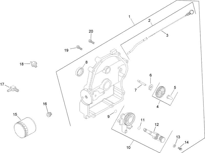 Oil Pan and Lubrication Assembly Kohler CH20S 64725