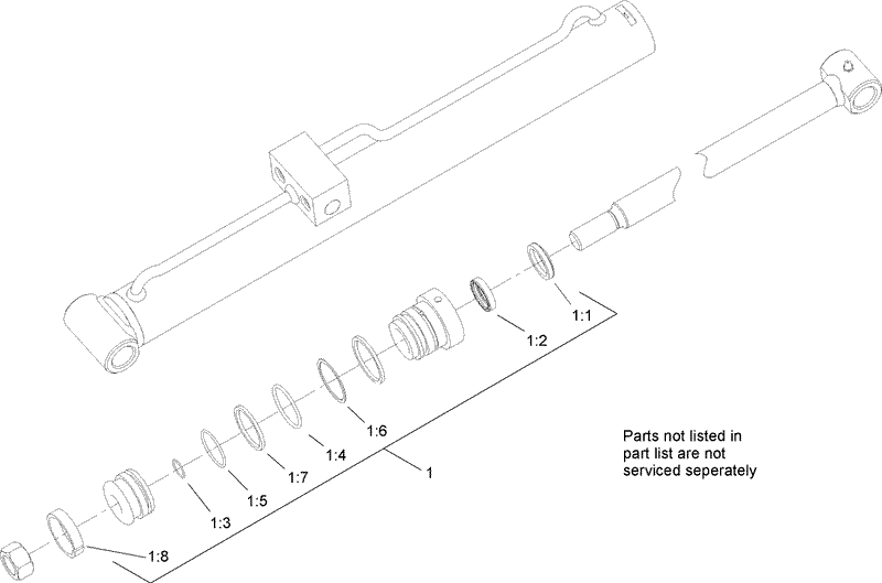 Left Hand Hydraulic Lift Cylinder Assembly No 104 6267