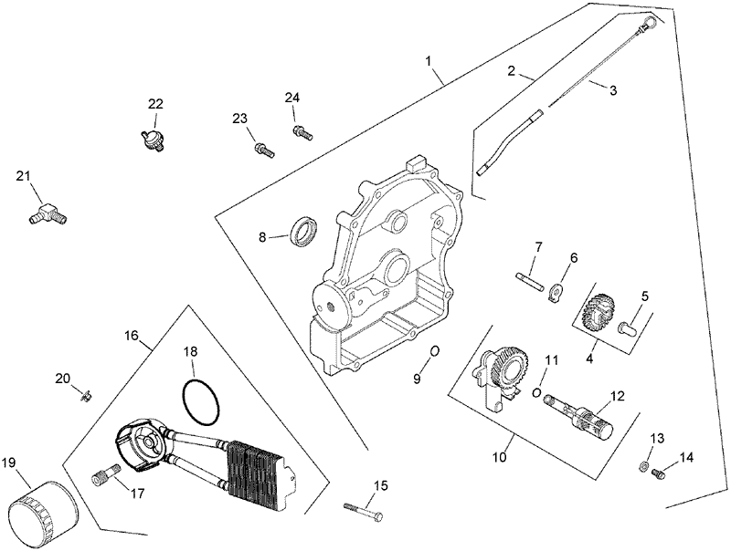 Oil Pan and Lubrication Assembly Kohler CH730 0132