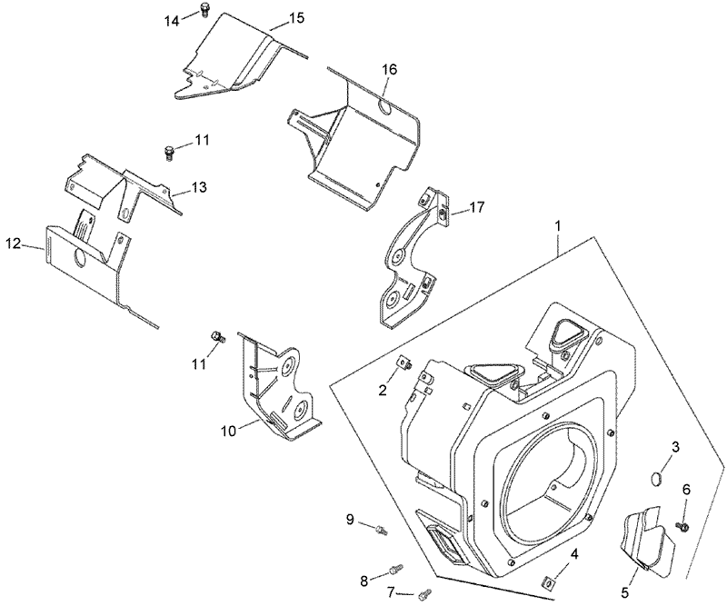 Blower Housing and Baffle Assembly Kohler CH730 0132