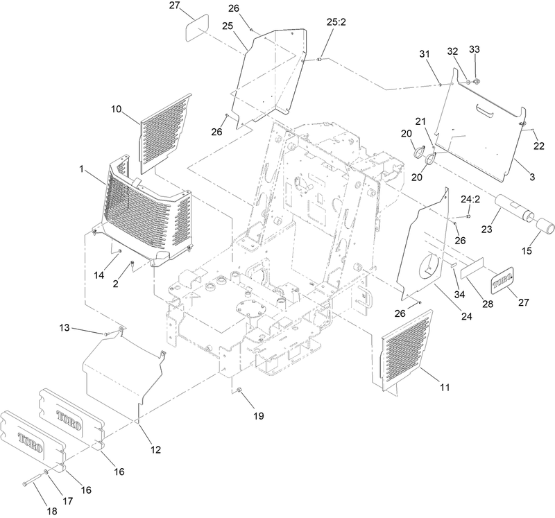 Grill Side Cover and Counterweight Assembly