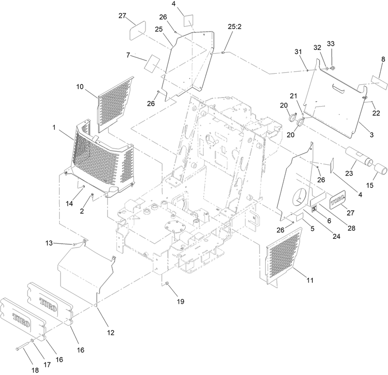 Grill Side Cover and Counterweight Assembly