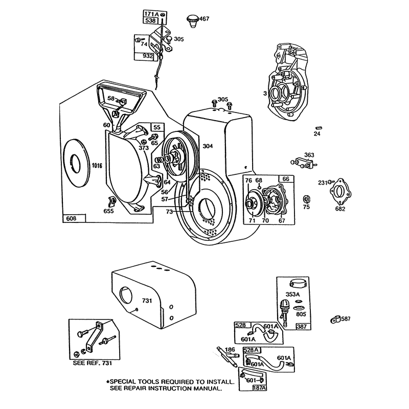Engine Briggs & Stratton Model 252416 Type 0756-01 & 0757-01 (continued)