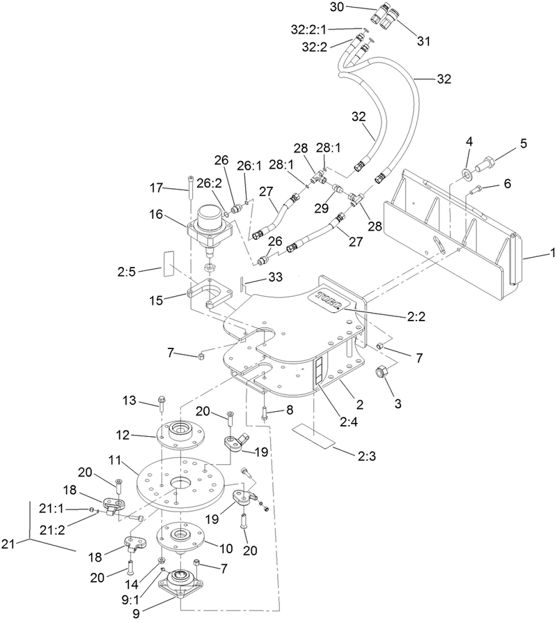 Grinder Frame Head and Hydraulic Motor Assembly