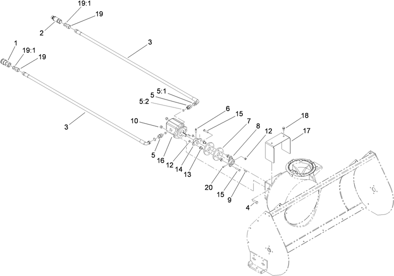 Hydraulic Hose and Motor Assembly