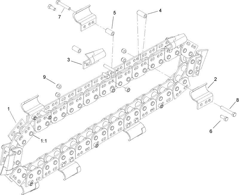 Trencher Chain Assembly No 106 7626